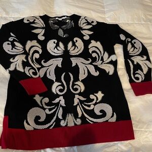 Chicos Fuzzy Knit V-neck Sweater size Small